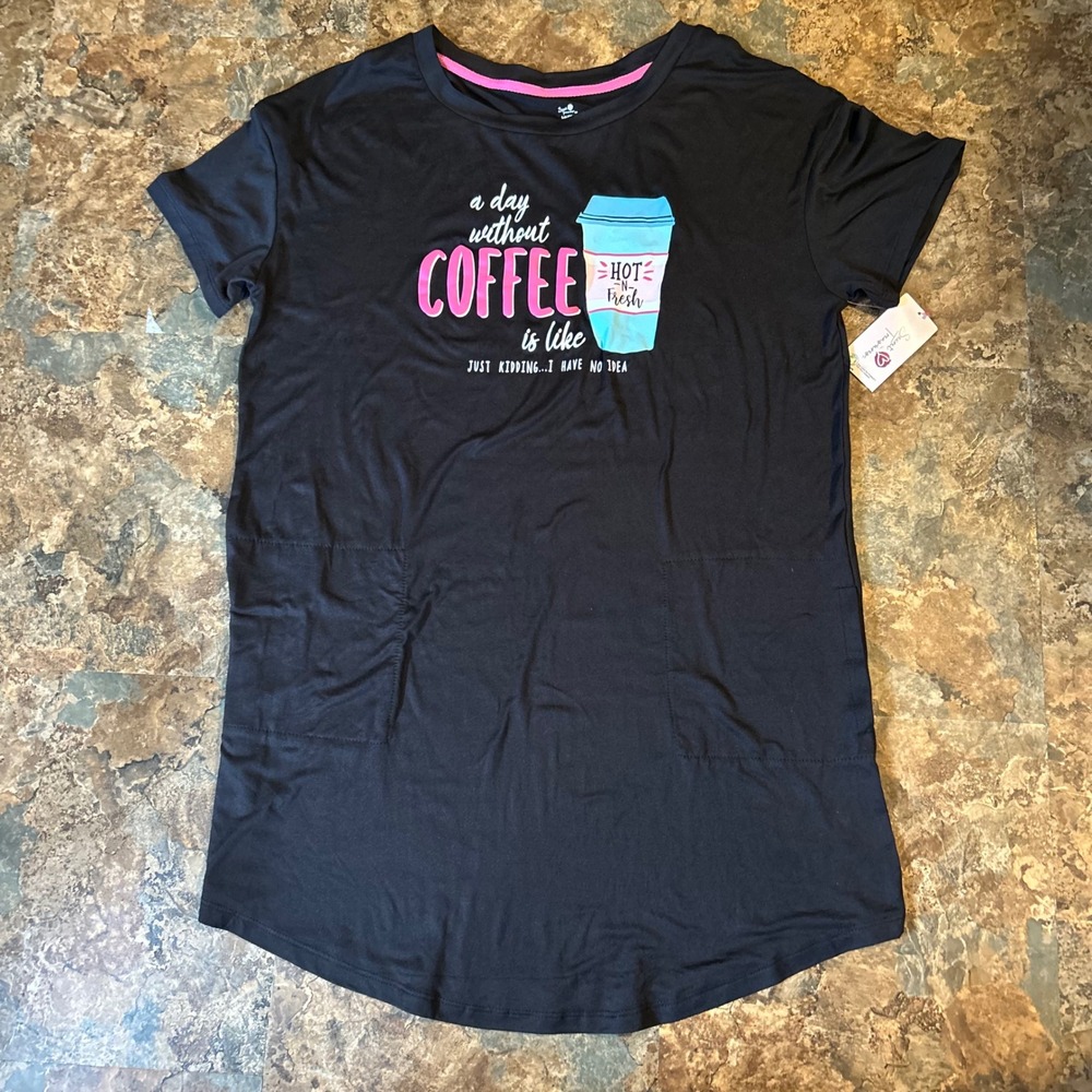 Secret Treasures Coffee Pajamas Womens Size Small/Medium Black Nightgown